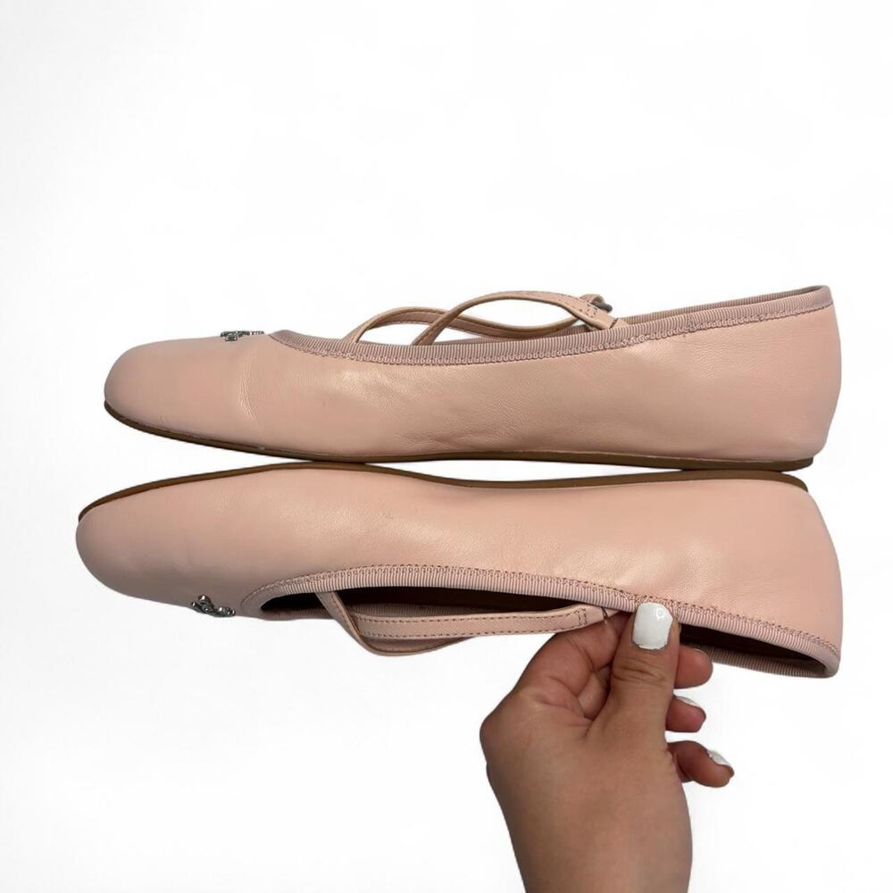 Y2K Coach ballet flats in light baby pink leather with classic design size 9.5 - Picture 5 of 8